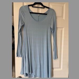 Light Blue Long-Sleeved Dress
